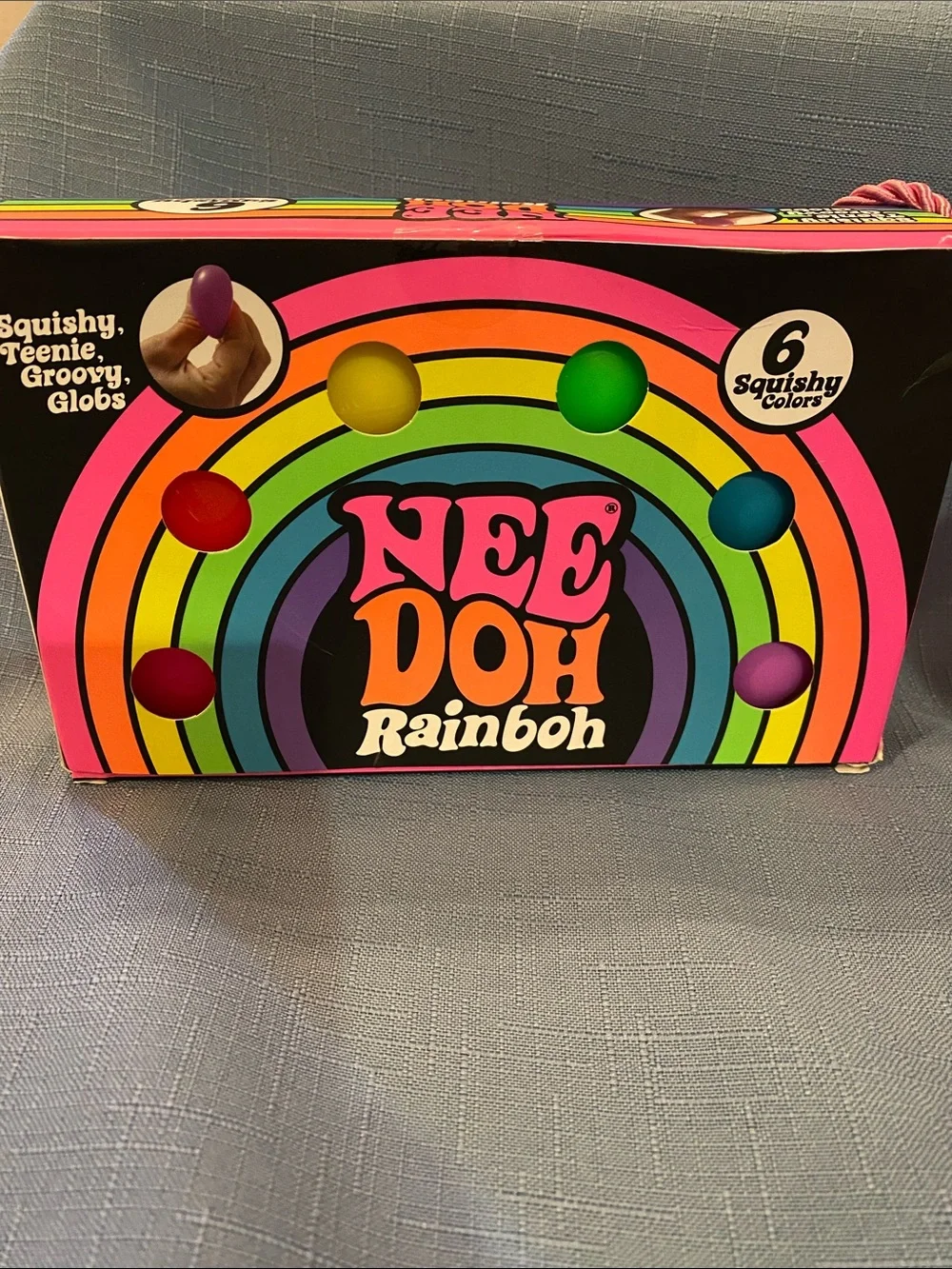 Rare NeeDoh Rainboh Rainbow Squeeze Toy Set - Multicolor / some box damage